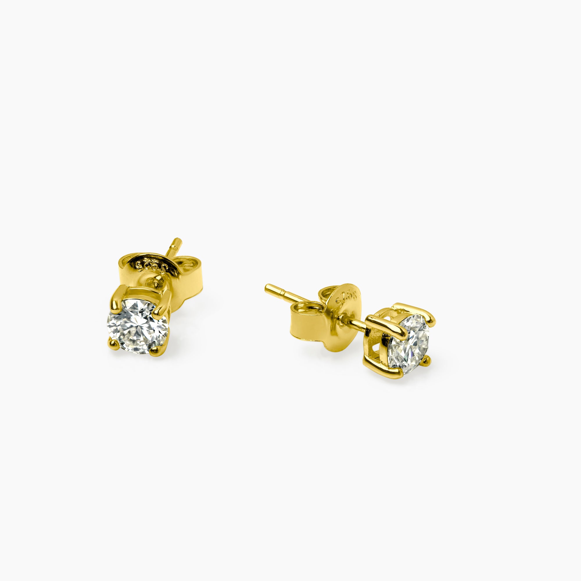 Elegant moissanite stud earrings in white gold