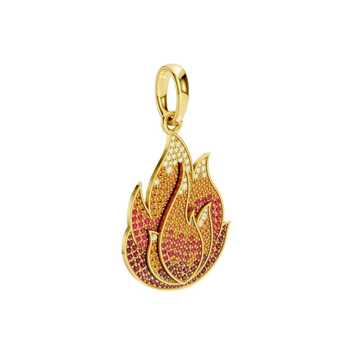 Ember Flame Charm Pavé