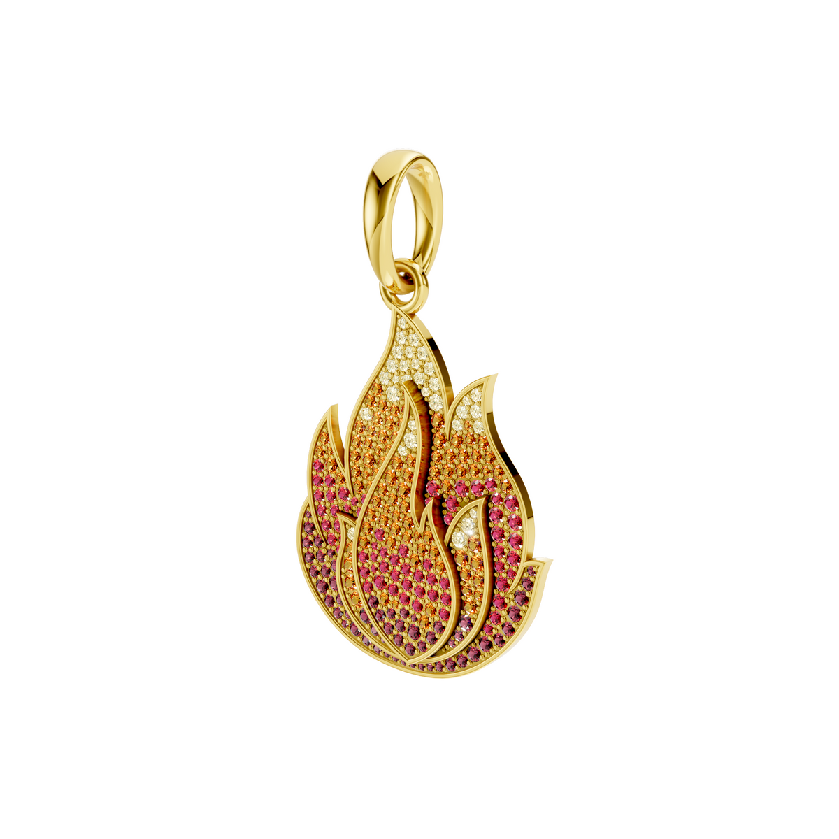 Ember Flame Charm Pavé