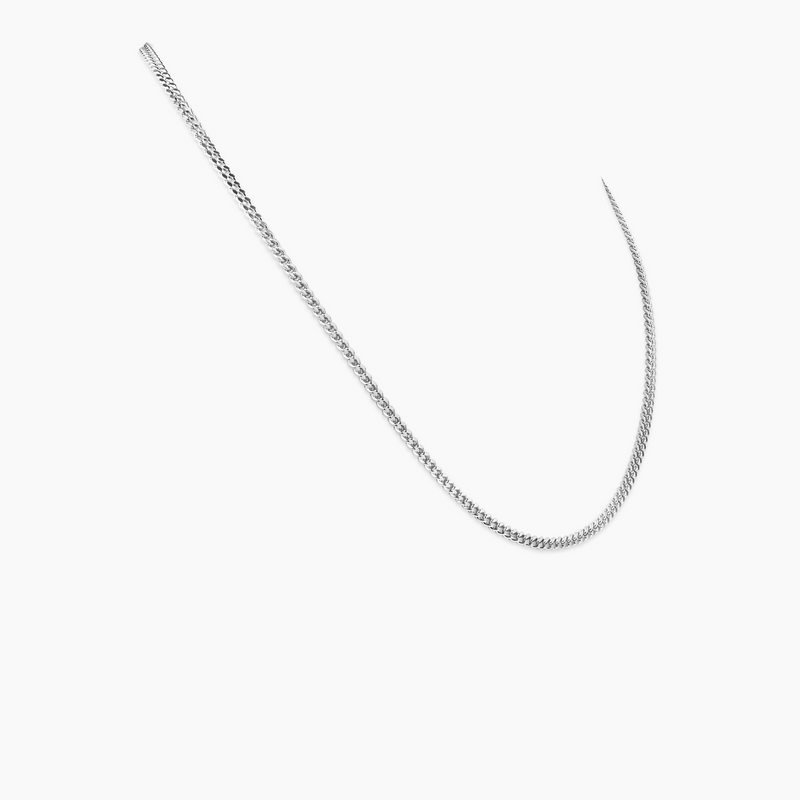 Sophisticated women's Franco chain in white gold