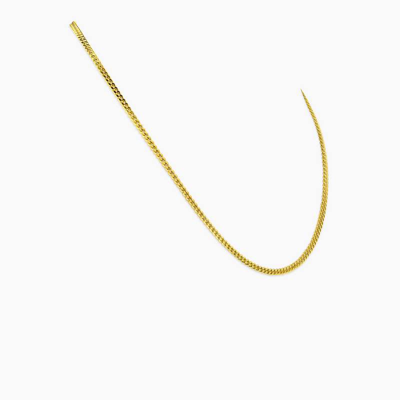 925 Sterling Silver Franco chain with yellow gold finish