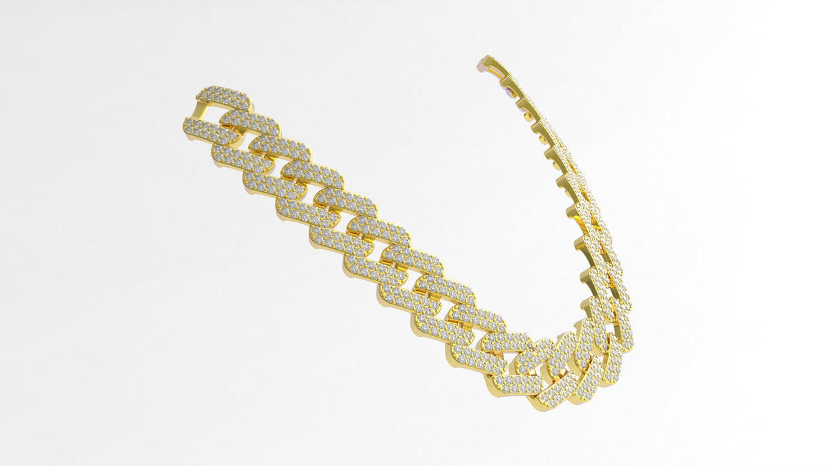 Women's 9mm Modern Pave Cuban Link Necklace