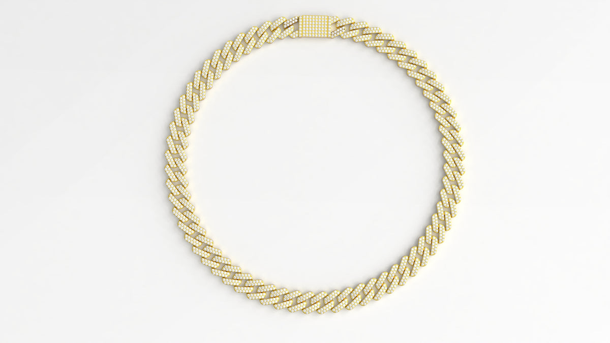 Women's 9mm Modern Pave Cuban Link Necklace