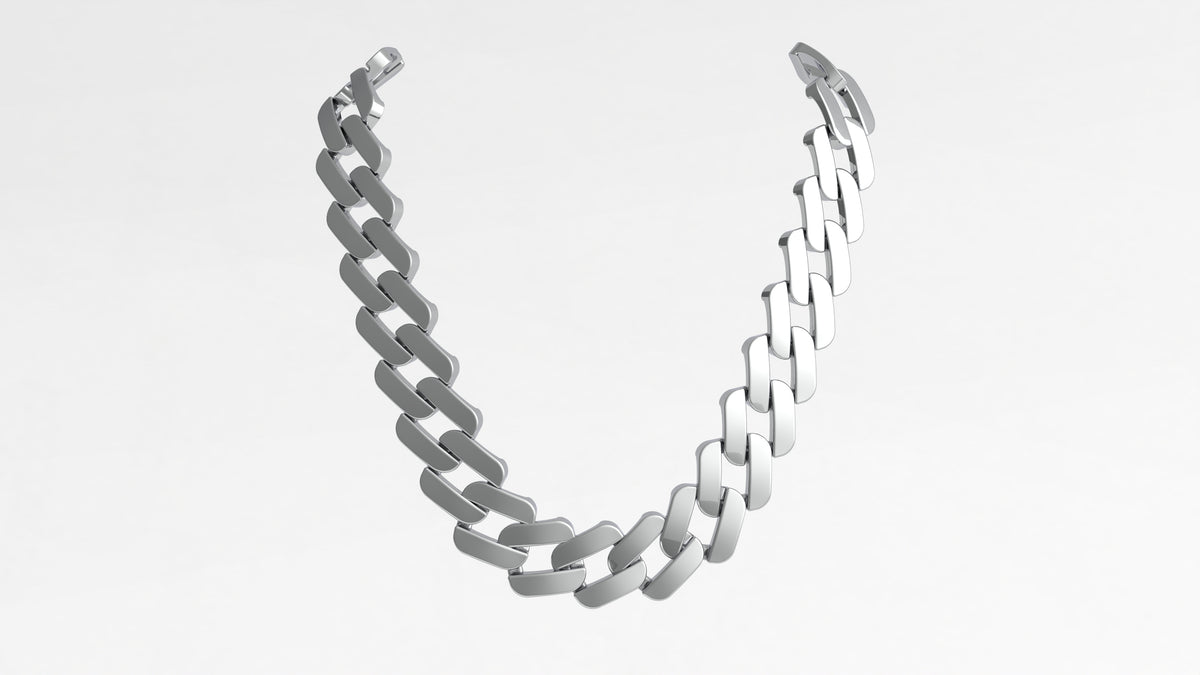 Men's 9mm Modern Solid Cuban Link Necklace