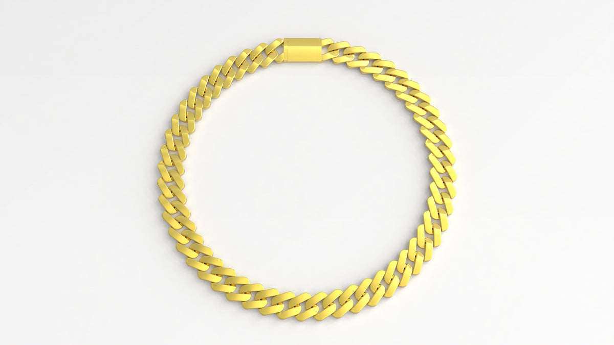 Women's 9mm Modern Solid Cuban Link Necklace