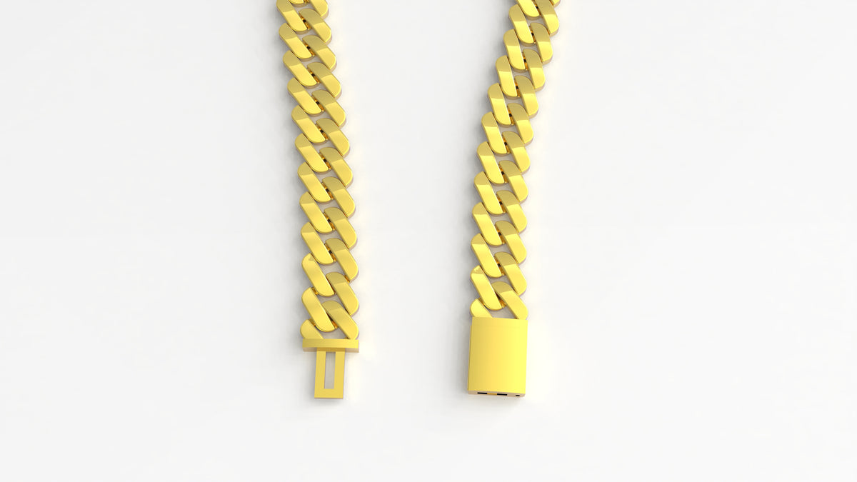 Women's 9mm Modern Solid Cuban Link Necklace