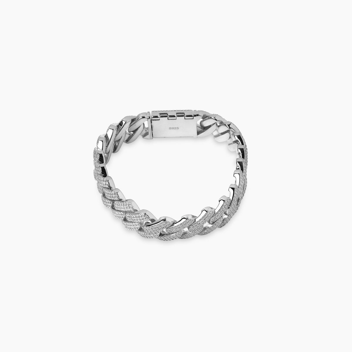 Sterling Silver Moissanite Cuban Link Bracelet - 6 to 8 Inches