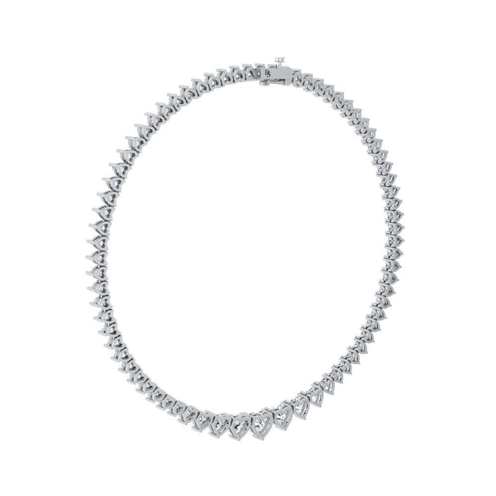 Elegant Amour Necklace with Graduated Heart Moissanite