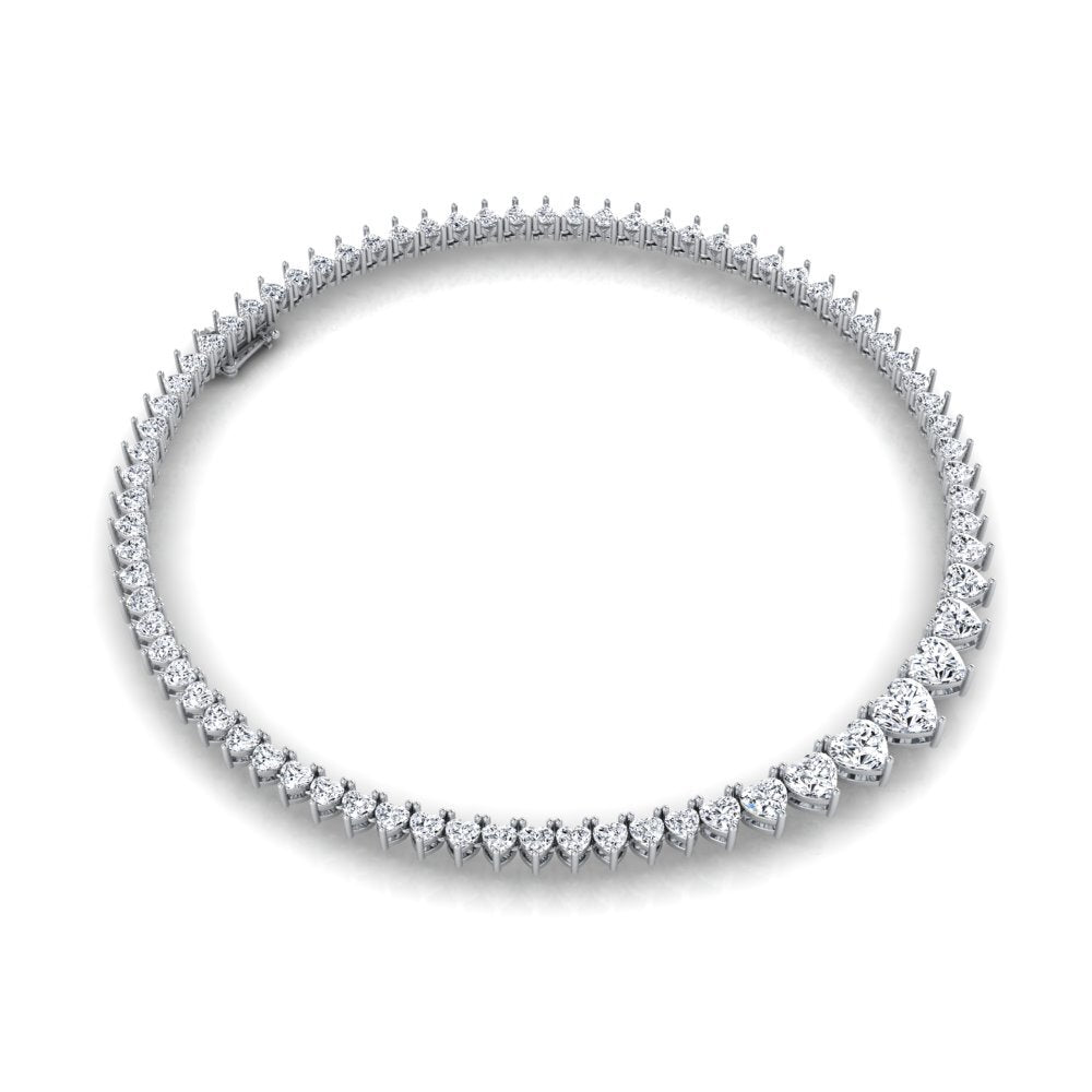 Amour Small Riviera Necklace with Heart-Shaped Moissanite