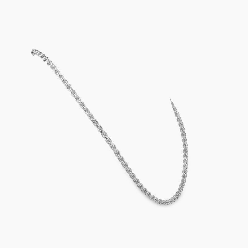 Elegant 925 Sterling Silver Rope Chain Necklace for Men