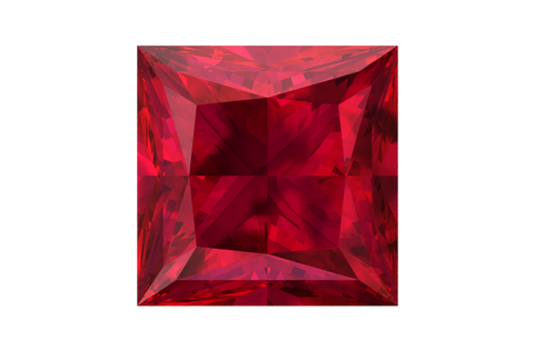 1 Carat / Lab-Grown Ruby / Princess