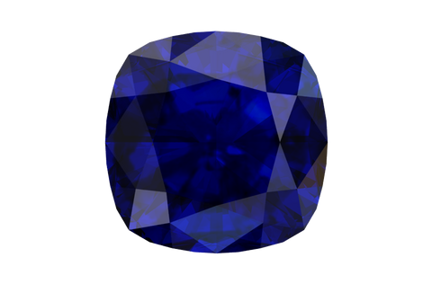1 Carat / Lab-Grown Blue Sapphire / Cushion