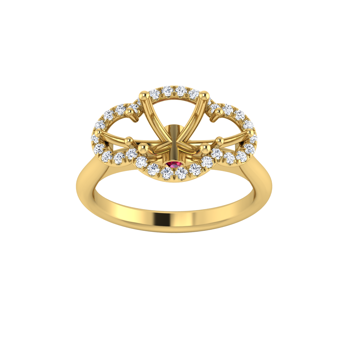 Three Stone Pave Setting