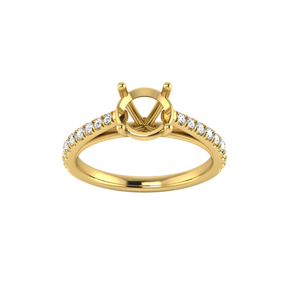 Serenity Three-Quarter Pavé Setting
